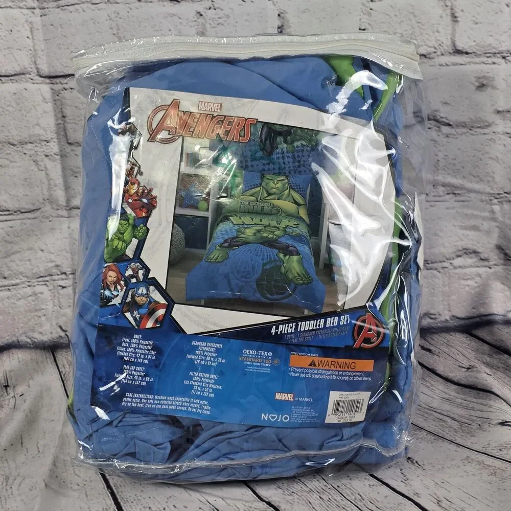 Marvel Avengers Toddler Comforter Set Super Soft Kids Bedding Hulk Iron Man